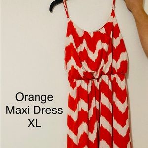 orange maxi dress size XL